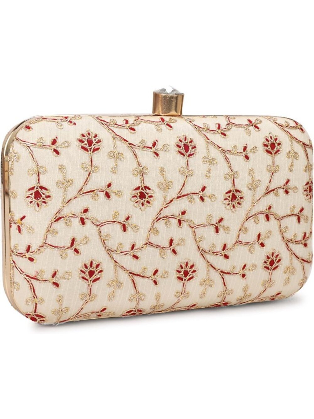 Handcrafted Designer Box Clutch with Zari Embroidery - Elegant Evening Bag for